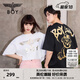 BOY LONDON【范丞丞同款】夏季短袖情侶小熊涂鴉滿(mǎn)印潮牌T恤N01019 黑色 S 此款偏大，建議拍小一碼