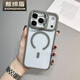 熊締盾 高級鏡頭蓋隱形支架iphone17全包防摔保護套潮流適用16promax蘋(píng)果15pro磁吸手機殼14情侶13透明 透明鏡頭支架磁吸【鈦灰色】五金按鍵PC背殼 iphone 17 Pro Max