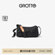 GROTTO個(gè)樂(lè)黑石包小號(hào)迷你號(hào)無(wú)性別主義植鞣綿羊皮單肩斜挎軟包禮物 黑石S水波紋黑標(biāo)
