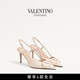 華倫天奴VALENTINO[禮物]女士 VLOGO SIGNATURE 漆皮后系帶高跟鞋 淺象牙白色（建議選小半碼） 38