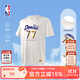 NBA【新品】楊瀚森哈利伯頓東契齊亞歷山大庫里t恤短袖男夏裝籃球服 湖人-東契奇運動(dòng)休閑T恤(白色) XL
