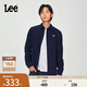 Lee標準版抓絨刺繡小Logo翻領(lǐng)男長(cháng)袖襯衫休閑潮流LMT009100206 海軍藍 M