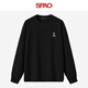 SPAO100%純棉長袖T恤男女2025年春秋新款青春色系上衣SPCX25ST02XY 黑/海軍熊-貼布繡 L