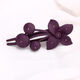 紫荊花發(fā)夾后腦勺盤(pán)發(fā)器抓夾大號新款帶鉆花朵夾子網(wǎng)紅氣質(zhì)鴨嘴夾 櫻桃花朵發(fā)夾2個(gè)紫色
