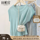 絲柏舍簡(jiǎn)約針織衫2025夏季新款女裝時(shí)尚圓領(lǐng)套頭優(yōu)雅短款上衣
