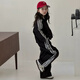 女童春秋套裝洋氣2025新款兒童秋季潮酷穿搭小女孩休閑運動(dòng)服秋裝 黑色套裝【外套+褲子】 140