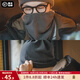 馬登工裝 多功能搖粒絨脖套戶(hù)外騎行防風(fēng)面罩冷帽護頸圍脖男秋季 灰色（男女同款）
