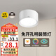 雷士（NVC）LED筒燈家用客廳臥室吊頂過道免開孔明裝天花燈PC白色9瓦暖白光