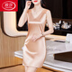 浪莎（LangSha）高檔2026年新款女性感睡衣真絲感吊帶睡裙桑蠶絲家居服純欲風(fēng) 香檳色 2XL