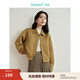 茵曼（INMAN）短款啞光防風(fēng)夾克2024秋女裝新款小香風(fēng)翻領(lǐng)厚實(shí)保暖小個(gè)子外套 卡其綠 L
