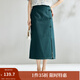 茵曼（INMAN）新中式復古盤(pán)扣牛仔裙女2025夏季新款時(shí)尚百搭顯瘦A字開(kāi)叉裙 牛仔藍 M