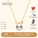 helas赫拉音符Akoya海水珍珠項鏈18K金吊墜款鎖骨鏈送女友生日禮物 18K金 黃金色 8-8.5mm