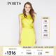 PORTS寶姿春夏女裝不對(duì)稱(chēng)綁帶裝飾連衣裙ALL8D022KWB008 橄欖黃 XS (2)