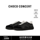 CHOCO CONCERT【李蘭迪同款】設計鞋履丨25SS春夏新品圓方不對稱(chēng)德訓鞋女薄底 黑色 38 (240mm)