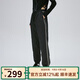 艾萊依（ERAL）收腳新款羽絨褲女士拼接收腰長(cháng)款時(shí)尚通勤鴨絨褲 炭黑 XL 170【建議145-160斤】