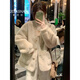歌芭杉（GEBASHAN）品牌女裝小香風(fēng)立領(lǐng)仿水貂毛絨環(huán)保皮草女冬季新款高級感毛毛外套 奶油白 S