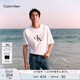 Calvin KleinJeans25春夏男女情侶休閑ck字母純棉落肩袖寬松短袖T恤4RAB823