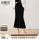 絲柏舍包臀魚(yú)尾裙2025秋裝新款女裝優(yōu)雅氣質(zhì)修身中長(cháng)半身裙