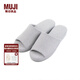 無印良品（MUJI）男女通用 水洗棉厚底拖鞋 無性別 男鞋女鞋 前開/藏青色條紋 5S 24 cm/M/38碼（2.0）
