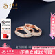 老鳳祥復(fù)古圓圈耳扣銀耳環(huán)女小眾耳釘滿(mǎn)鉆純銀耳飾七夕情人節(jié)禮物送女友 【老鳳祥禮盒】復(fù)古圓圈耳扣