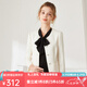 經(jīng)典故事（JANE STORY）洋氣小西裝外套女2025春秋新款氣質(zhì)無領(lǐng)西服法式名媛小香風上衣 米色 L