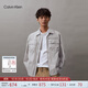 Calvin Klein Jeans秋季男士休閑刺繡貼袋ck拉鏈襯衫領(lǐng)工裝夾克外套J325507 PC8-銀河灰 M