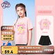 小馬寶莉女童套裝夏季速干短袖2025新款兒童運(yùn)動(dòng)服女孩兩件套 粉+黑  140 