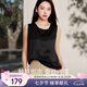 絲界2025新品真絲吊帶背心女夏季涼感外穿圓領(lǐng)桑蠶絲打底內(nèi)搭綢緞上衣