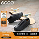 愛步（ECCO）板鞋男 軟底舒適輕盈牛皮系帶休閑鞋 柔酷537764 黑色42