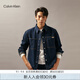 Calvin KleinJeans春秋男士ck經(jīng)典潮流復(fù)古方形貼袋純棉寬松牛仔襯衫J327310
