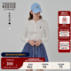 Teenie Weenie小熊女裝長(cháng)袖T恤2025秋季新款半開(kāi)襟溫柔時(shí)尚打底衫 象牙白 M