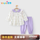 優(yōu)奇女童套裝嬰兒秋裝2025新款兒童洋氣時(shí)髦小童衣服女寶寶上衣褲子