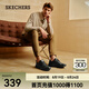 斯凱奇（Skechers）夏季男鞋休閑皮鞋商務(wù)鞋通勤鞋德比鞋黑色軟底舒適上班板鞋 全黑色/BBK 42