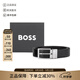 雨果博斯（HUGO BOSS）新品 男士牛皮可裁剪雙面旋轉皮帶腰帶3.5cm禮物男 50471845 002 黑色/深棕色