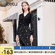 百圖betu百圖女裝冬季新款連衣裙氣質假兩件收腰連衣裙女2311T72 黑色 L