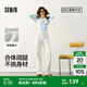 森馬森柔牛仔|森馬牛仔褲女時尚拖地褲顯腿長2025新款春季闊腿褲簡約 香草白10725 L
