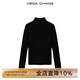 VEGA CHANG【仿貂絨打底】軟軟糯糯JU保暖  加厚絨針織毛衫女冬 百搭黑 均碼