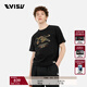 EVISU 25年夏季新品男士海鷗織錦刺繡常規版型T恤 黑色 XL