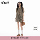 DZZIT地素半身裙2025夏季新款貓咪滿印塔克打褶設(shè)計短裙女3J2S2186O 淺綠色 M