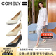 康莉（COMELY）羊皮高跟鞋女25年春季通勒尖頭職業(yè)細(xì)高跟鞋淺口單鞋 經(jīng)典黑 36 
