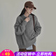 歐貝汐毛衣女秋冬季加厚日系慵懶風(fēng)灰色外套寬松春秋內搭打底針織衫上衣 灰色 M