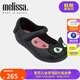 Melissa（梅麗莎）卡通小貓咪魚嘴魔術(shù)貼時(shí)尚休閑小童單鞋30901 黑色/粉色 25 25/26碼（內(nèi)長(zhǎng)約15.5cm)