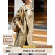 尚都比拉風(fēng)衣女中長(zhǎng)款春秋氣質(zhì)英倫風(fēng)雙排扣休閑外套 卡其色 L 