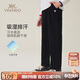 英氏（YEEHOO）男童褲子兒童長(cháng)褲中大童裝運動(dòng)褲秋季吸濕排汗休閑衛褲 黑色 165
