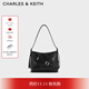 CHARLES&KEITH25秋新品綁帶式時(shí)尚酷感水桶包腋下包CK2-80271629 Noir黑色 S