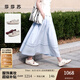 莎莎蘇[櫻桃派]2025秋七夕新款增高魔術(shù)貼瑪麗珍休閑運(yùn)動(dòng)芭蕾舞鞋女 米白色/淺灰色 37