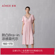 愛(ài)慕春夏睡美人睡衣女柔軟莫代爾短袖帶胸墊家居睡裙AM44A851 慕斯粉37L M 165
