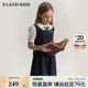 E·LAND KIDS衣戀【博主同款】海鹽少女 夏新品女童泡泡袖假兩件連衣裙 Navy藏青色/59 150 cm