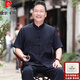皮爾卡丹唐裝男中老年人爸爸休閑套裝中國(guó)風(fēng)爺爺夏季短袖冰絲父親節(jié)禮物 藏青色套裝【上衣+長(zhǎng)褲】 XL 【180/42 建議155-170斤】