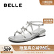 百麗水鉆蝴蝶結(jié)一字帶涼鞋女25夏新優(yōu)雅涼鞋B2668BL5 銀色 37